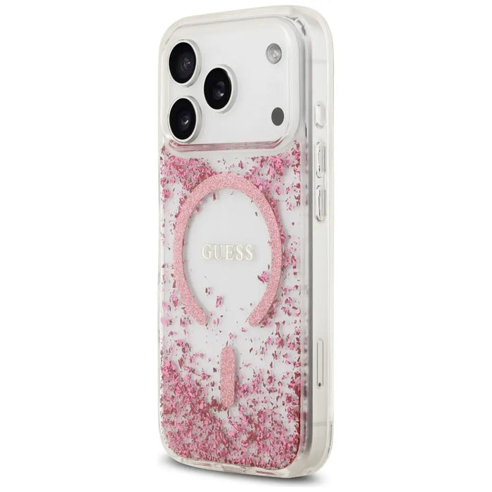 Guess Resin Bottom Glitter MagSafe Case за iPhone 17 Pro