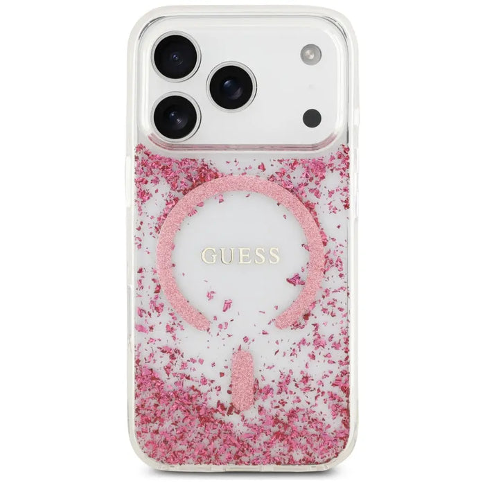 Guess Resin Bottom Glitter MagSafe Case за iPhone 17 Pro