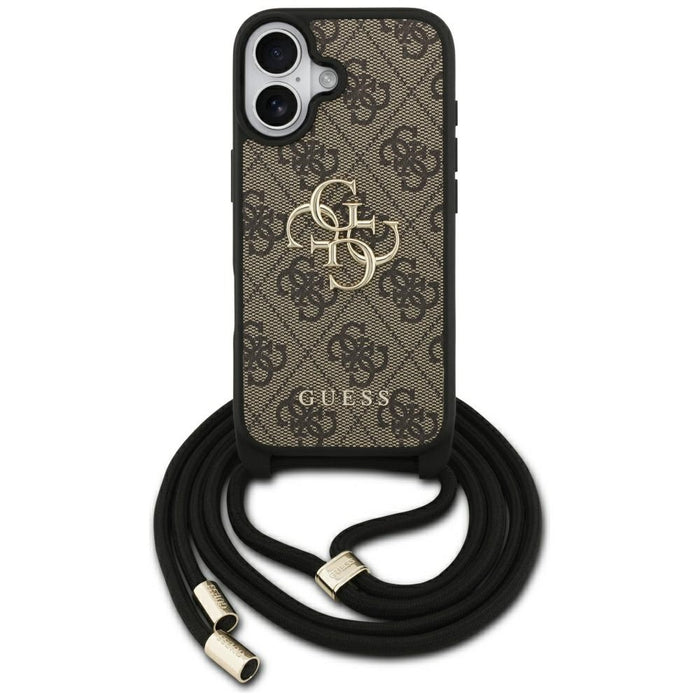 Калъф Guess 4G Big Logo Cord Stap Crossbody за iPhone 17 - кафяв