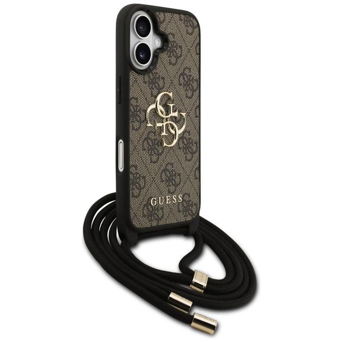 Калъф Guess 4G Big Logo Cord Stap Crossbody за iPhone 17 - кафяв