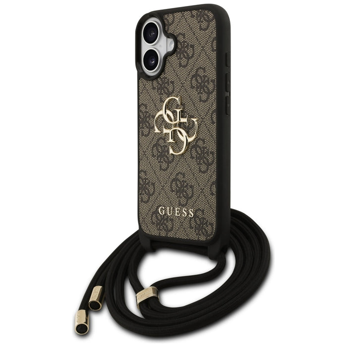 Калъф Guess 4G Big Logo Cord Stap Crossbody за iPhone 17 - кафяв
