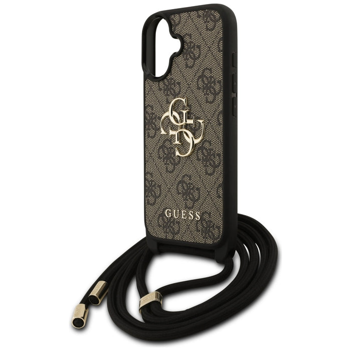 Калъф Guess 4G Big Logo Cord Stap Crossbody за iPhone 17 - кафяв