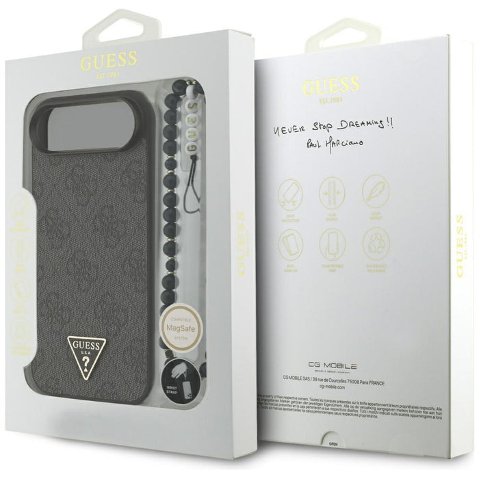 Калъф Guess 4G Strap Triangle Logo MagSafe за iPhone 17 Air - черен