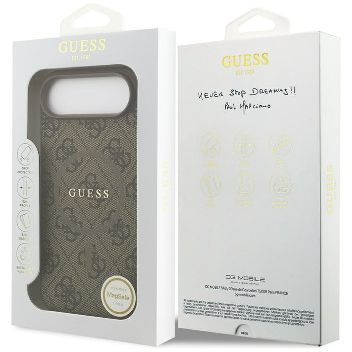 Калъф Guess 4G Ring Classic Logo MagSafe за iPhone 17 Air - кафяв