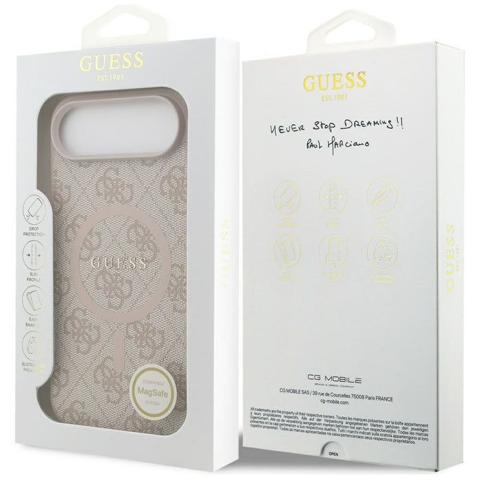 Калъф Guess 4G Ring Classic Logo MagSafe за iPhone 17 Air - розов