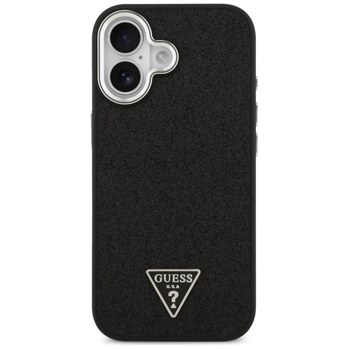 Guess Glitter Triangle Logo MagSafe Case за iPhone 17 - черен
