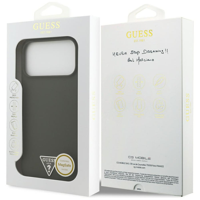 НЕАКТИВЕН - Силиконов калъф Guess MagSafe с триъгълно лого за iPhone 17 Pro Max - зелен