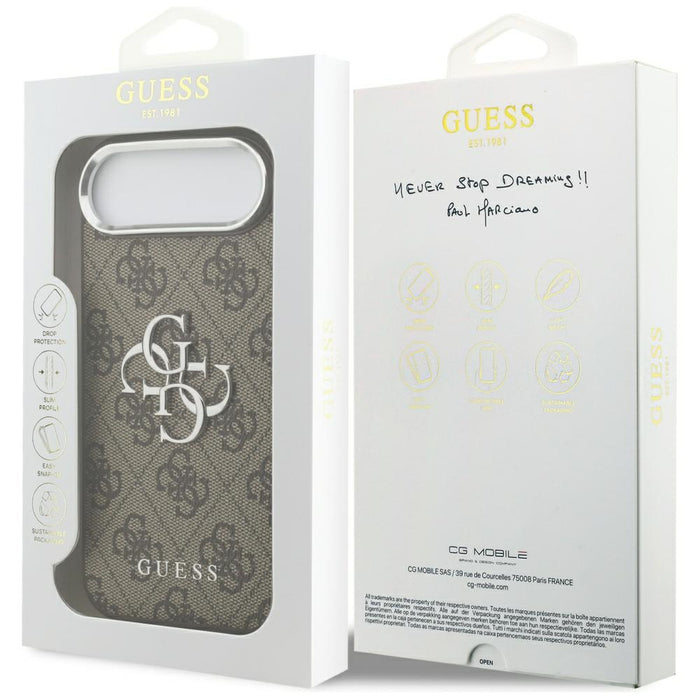 Калъф Guess 4G Big 4G Classic Logo за iPhone 17 Air - кафяв и сребрист