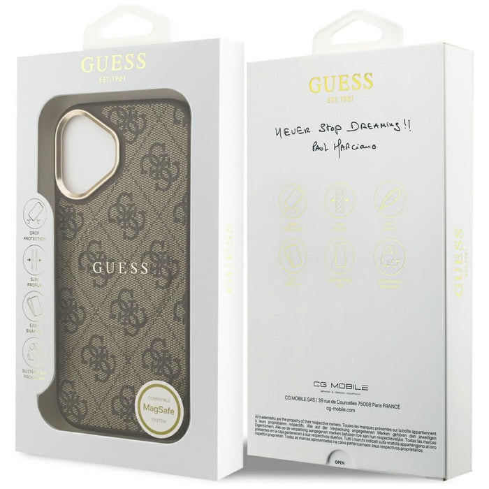 Калъф Guess 4G PU Classic Logo MagSafe за iPhone 17 - кафяв
