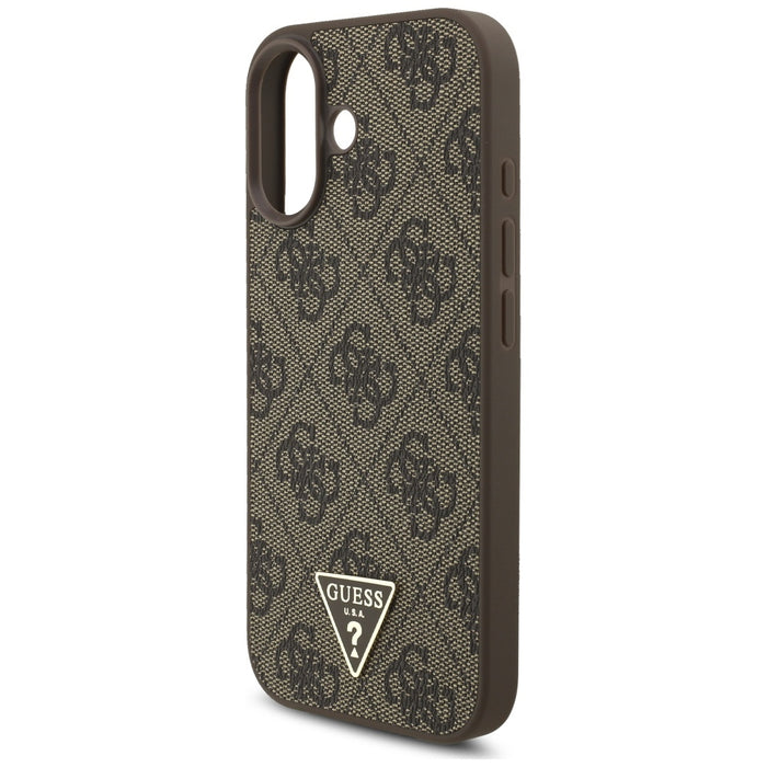 Калъф Guess 4G Strap Triangle Logo MagSafe за iPhone 17 - кафяв