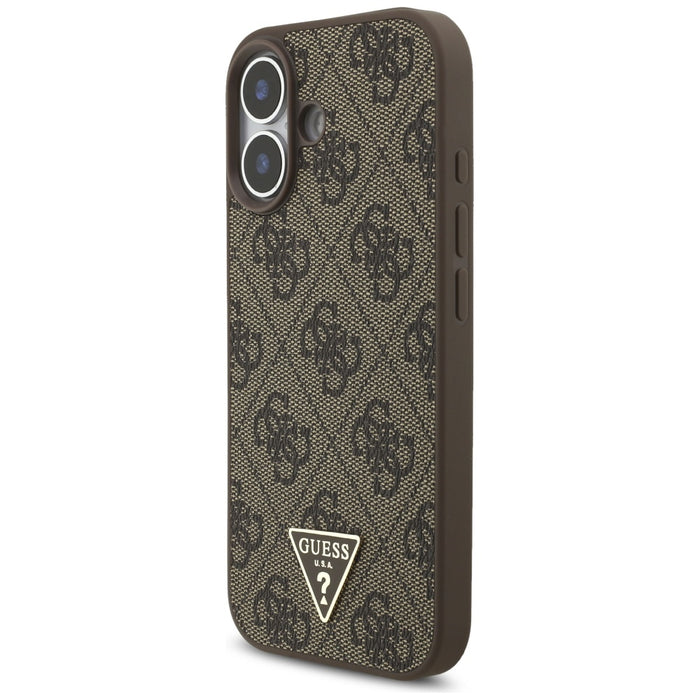 Калъф Guess 4G Strap Triangle Logo MagSafe за iPhone 17 - кафяв