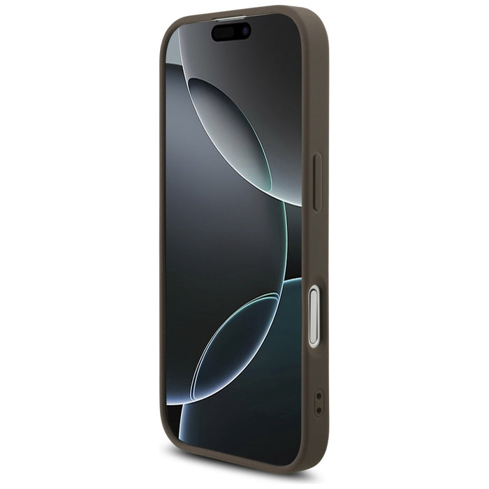 Калъф Guess 4G Strap Triangle Logo MagSafe за iPhone 17 - кафяв