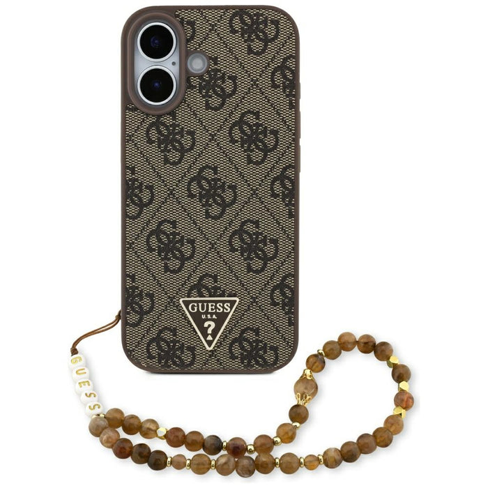 Калъф Guess 4G Strap Triangle Logo MagSafe за iPhone 17 - кафяв