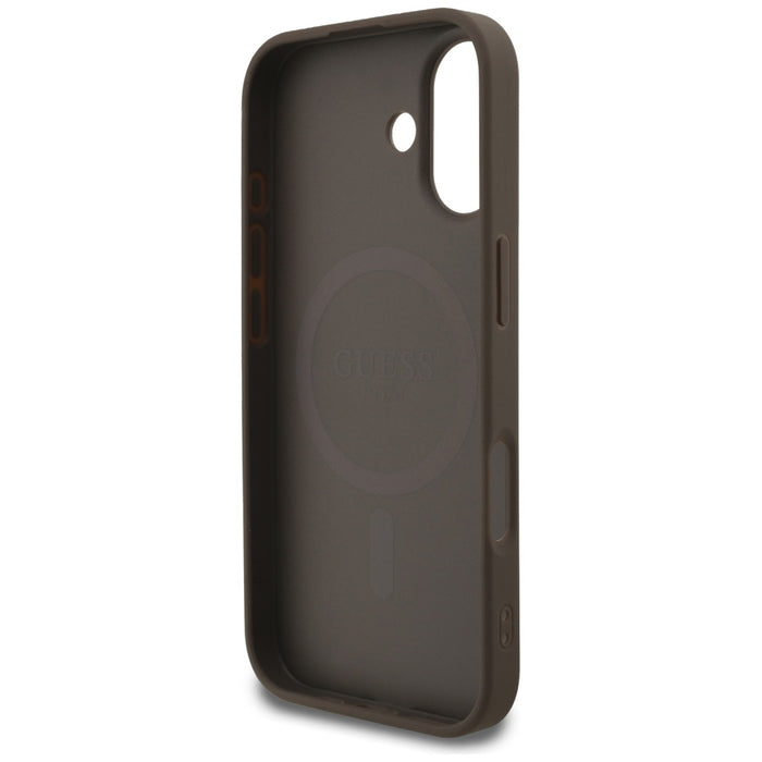 Калъф Guess 4G Strap Triangle Logo MagSafe за iPhone 17 - кафяв