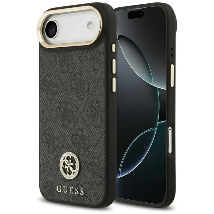 Калъф Guess 4G Strass Logo MagSafe за iPhone Air - черен