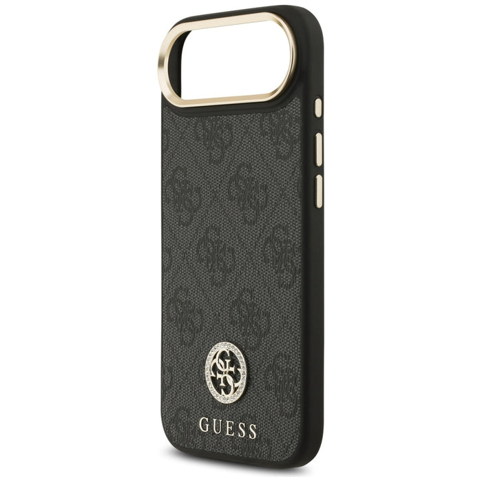 Калъф Guess 4G Strass Logo MagSafe за iPhone Air - черен