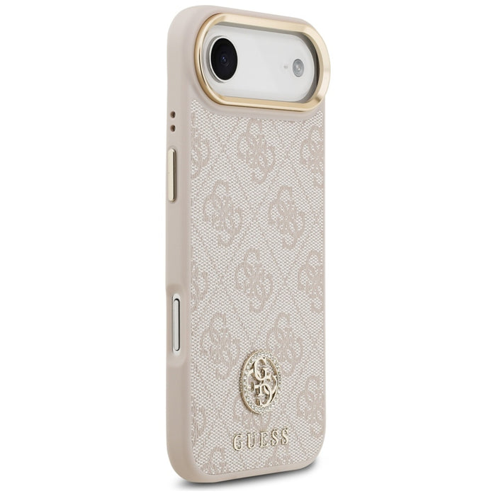 Калъф Guess 4G Strass Logo MagSafe за iPhone Air - розов
