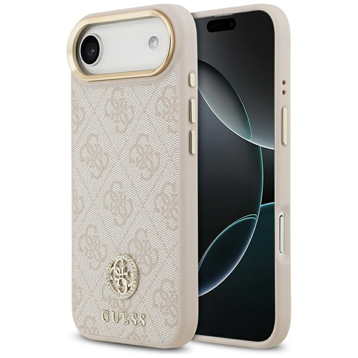 Калъф Guess 4G Strass Logo MagSafe за iPhone Air - розов