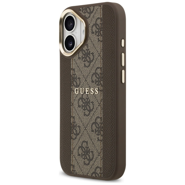 Калъф Guess 4G Stripe MagSafe за iPhone 17 - кафяв