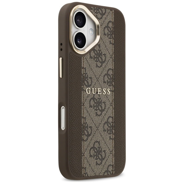 Калъф Guess 4G Stripe MagSafe за iPhone 17 - кафяв