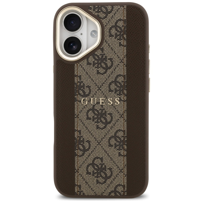 Калъф Guess 4G Stripe MagSafe за iPhone 17 - кафяв