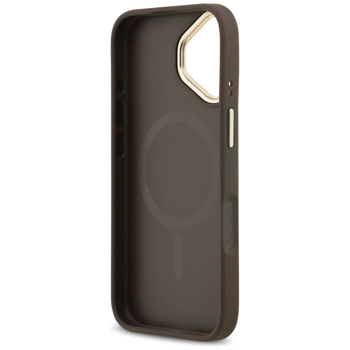 Калъф Guess 4G Stripe MagSafe за iPhone 17 - кафяв