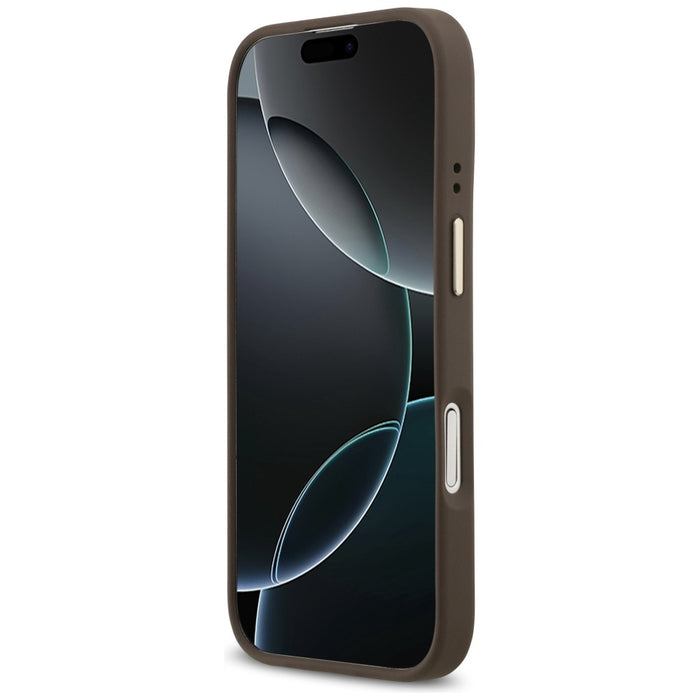 Калъф Guess 4G Stripe MagSafe за iPhone 17 - кафяв