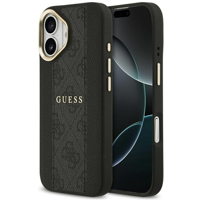 Калъф Guess 4G Stripe MagSafe за iPhone 17 - черен