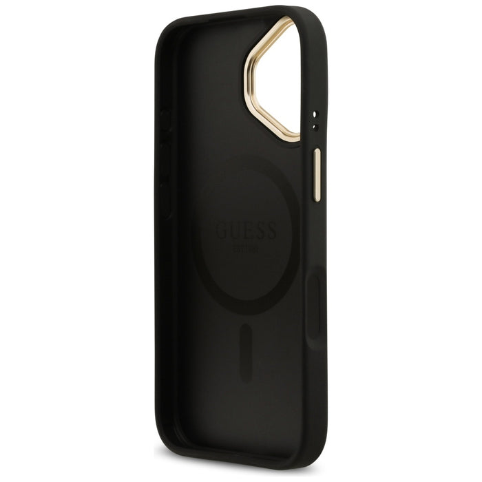 Калъф Guess 4G Stripe MagSafe за iPhone 17 - черен