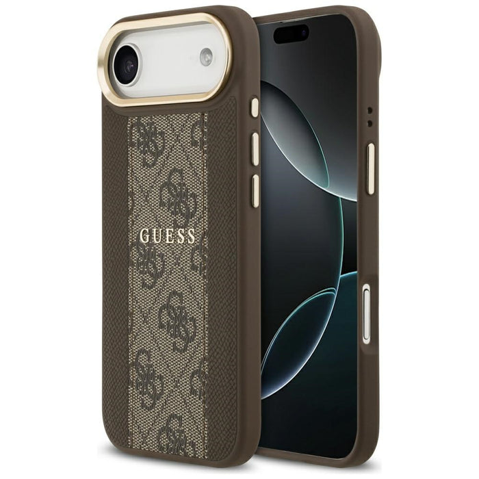 Калъф Guess 4G Stripe MagSafe за iPhone Air - кафяв