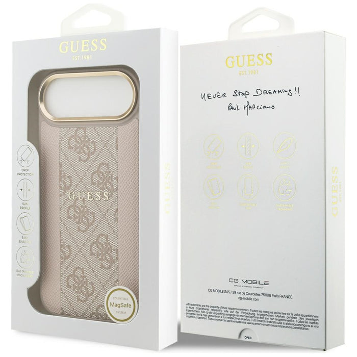 Калъф Guess 4G Stripe MagSafe за iPhone Air - розов