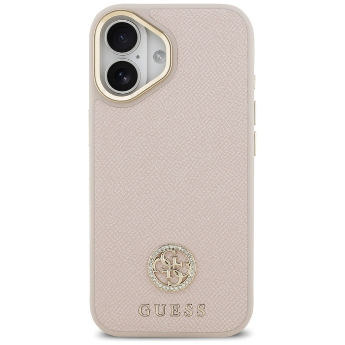 Калъф Guess Grained Strass Logo MagSafe за iPhone 17 - розов