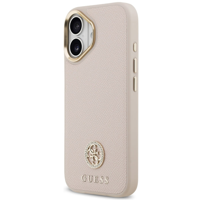 Калъф Guess Grained Strass Logo MagSafe за iPhone 17 - розов