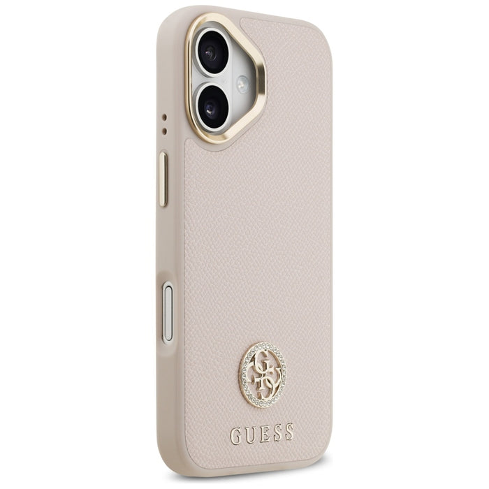 Калъф Guess Grained Strass Logo MagSafe за iPhone 17 - розов