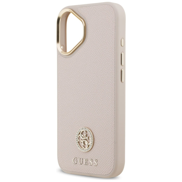 Калъф Guess Grained Strass Logo MagSafe за iPhone 17 - розов