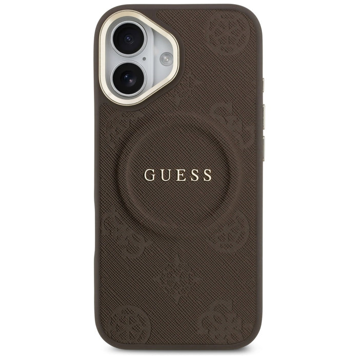 Калъф Guess Peony Hot Stamp MagSafe за iPhone 17 - кафяв