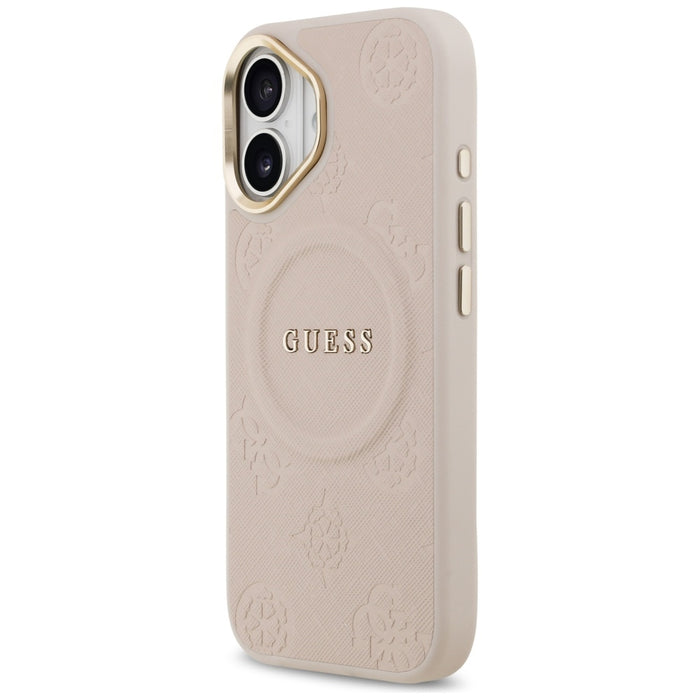 Калъф Guess Peony Hot Stamp MagSafe за iPhone 17 - розов