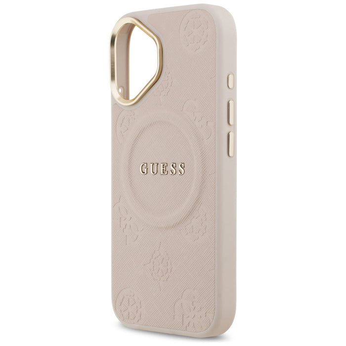 Калъф Guess Peony Hot Stamp MagSafe за iPhone 17 - розов