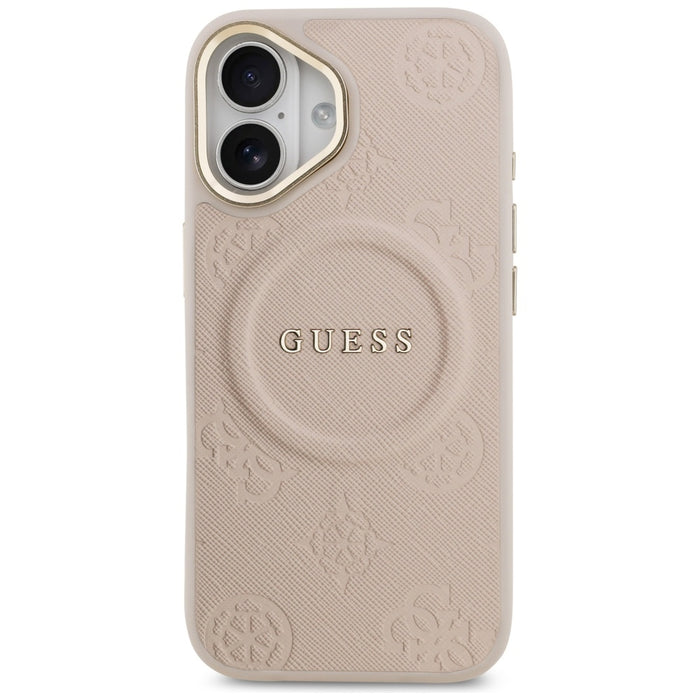 Калъф Guess Peony Hot Stamp MagSafe за iPhone 17 - розов