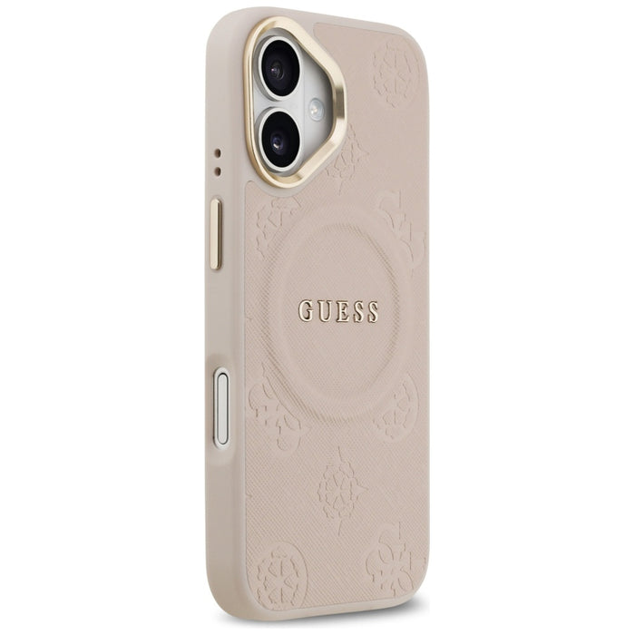 Калъф Guess Peony Hot Stamp MagSafe за iPhone 17 - розов