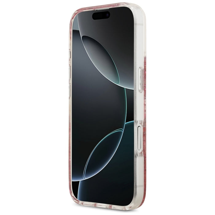Калъф Guess MagSafe с брокат и дъно от смола за iPhone 17 - розов