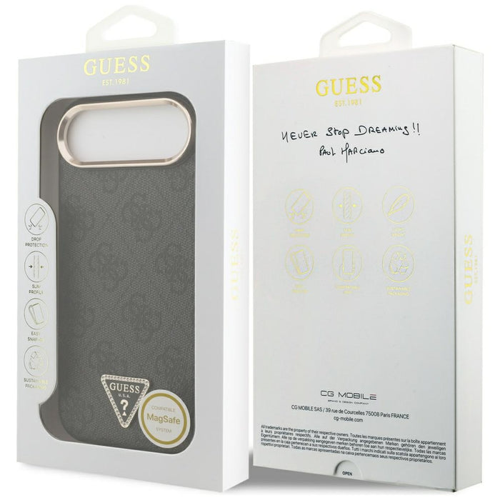 Калъф Guess 4G Triangle Logo MagSafe за iPhone Air - черен и златен