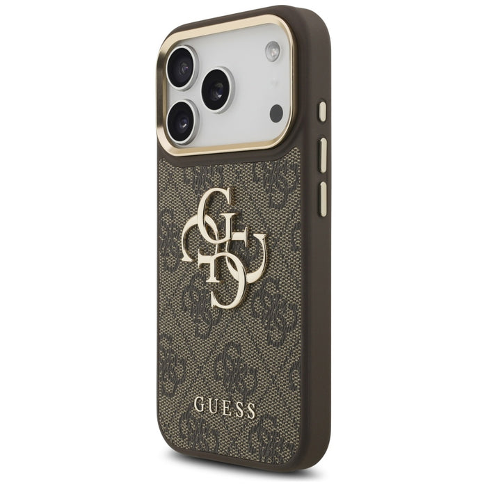 Калъф Guess 4G Big 4G Classic Logo Big Strap Metal Buttons за iPhone 17 Pro - кафяв