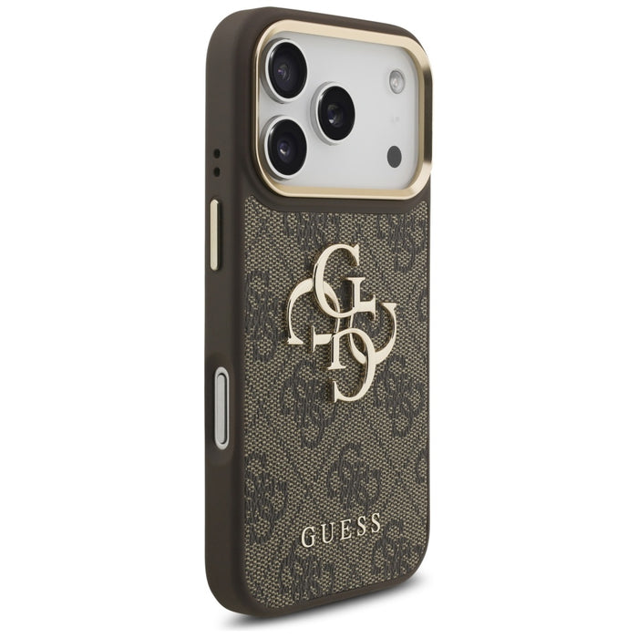 Калъф Guess 4G Big 4G Classic Logo Big Strap Metal Buttons за iPhone 17 Pro - кафяв