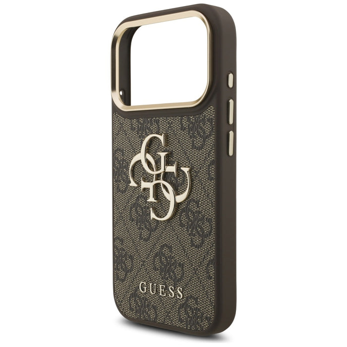 Калъф Guess 4G Big 4G Classic Logo Big Strap Metal Buttons за iPhone 17 Pro - кафяв