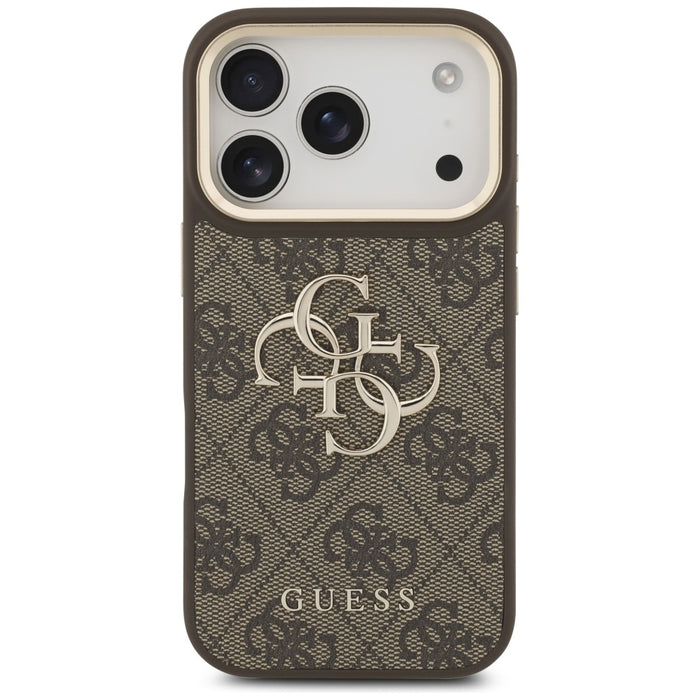 Калъф Guess 4G Big 4G Classic Logo Big Strap Metal Buttons за iPhone 17 Pro - кафяв