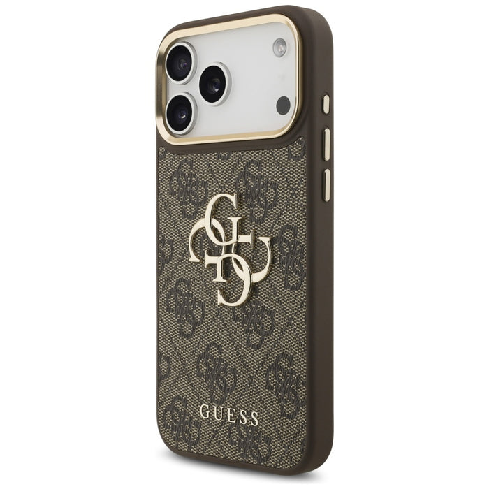 Калъф Guess 4G Big 4G Classic Logo Big Strap Metal Buttons за iPhone 17 Pro Max - кафяв