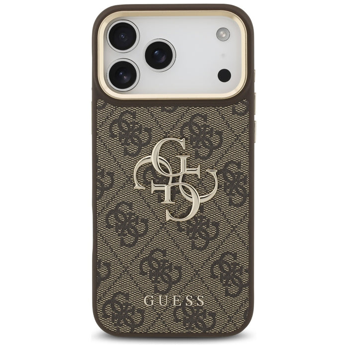 Калъф Guess 4G Big 4G Classic Logo Big Strap Metal Buttons за iPhone 17 Pro Max - кафяв
