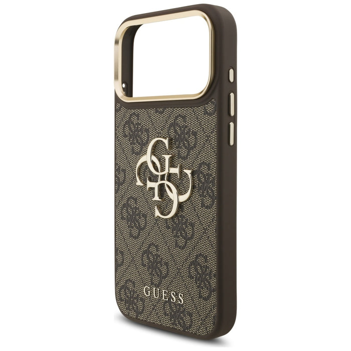 Калъф Guess 4G Big 4G Classic Logo Big Strap Metal Buttons за iPhone 17 Pro Max - кафяв