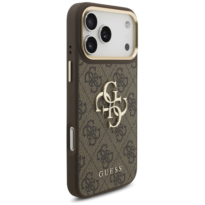 Калъф Guess 4G Big 4G Classic Logo Big Strap Metal Buttons за iPhone 17 Pro Max - кафяв